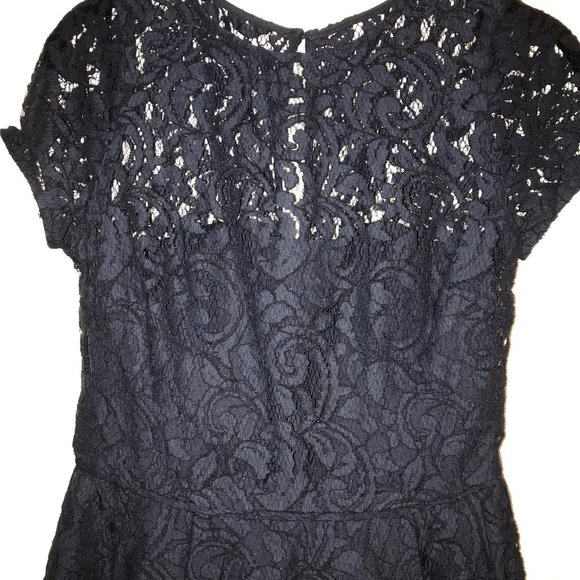 J. CREW Dress 0 Alisa Leavers Lace Navy Blue - Picture 5 of 9